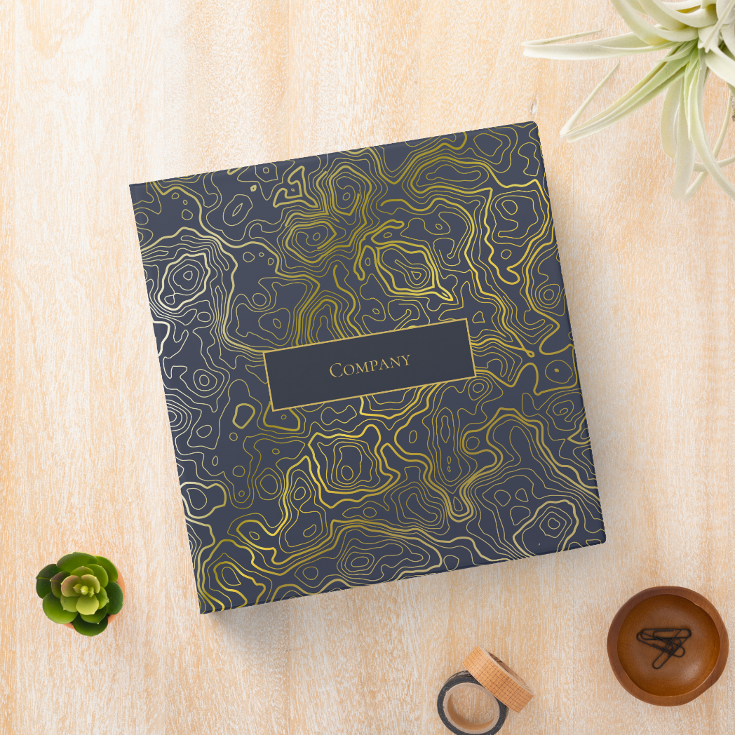 Gold Topography 3 Ring Binder